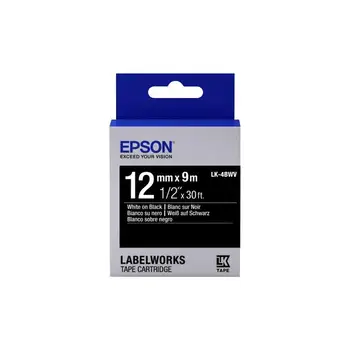 

Epson ribbon bottom glossy black for text White 12/9 LK-4BWV