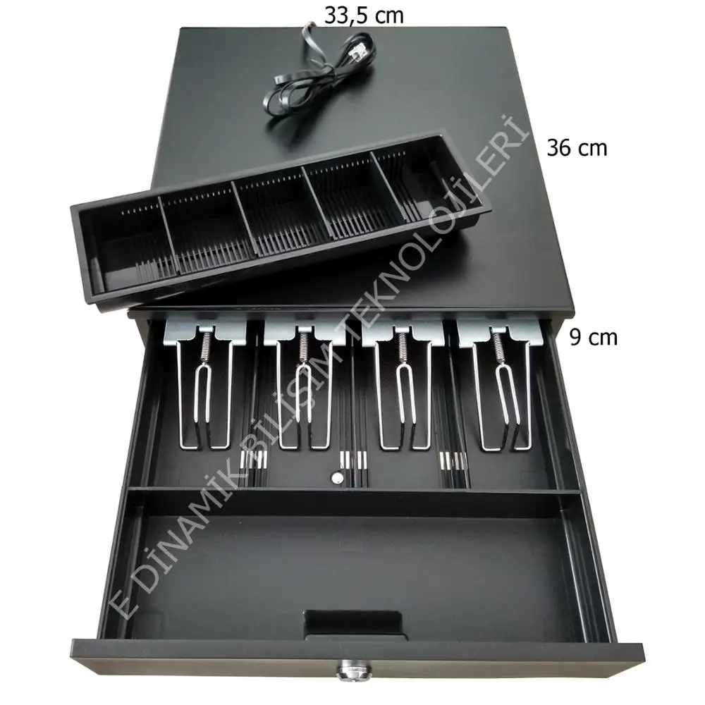 

Cash Register Drawer 4 Bill 5 Coin Lock Cashier Box