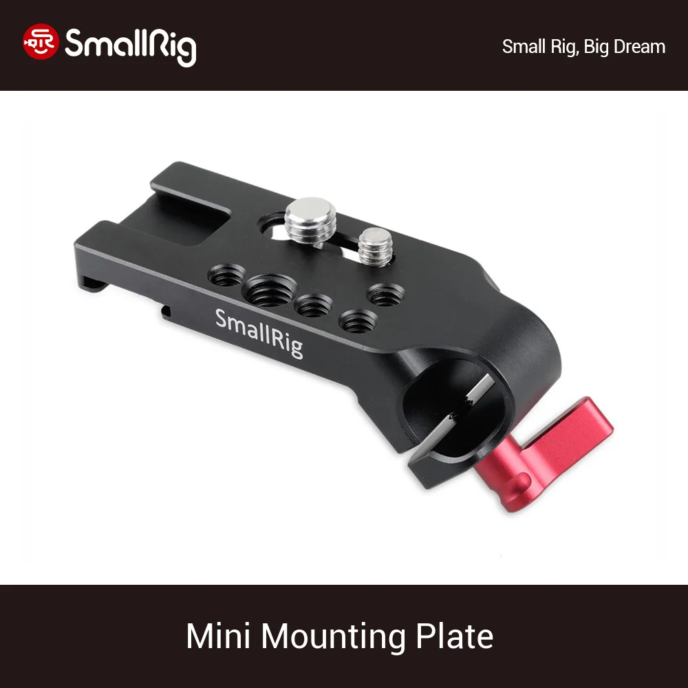 

SmallRig Mini Mounting Plate with Single 15mm Rod Clamp For 5" 7" Monitor/ Flashlight /Microphone/ Articulating Arm- 1906