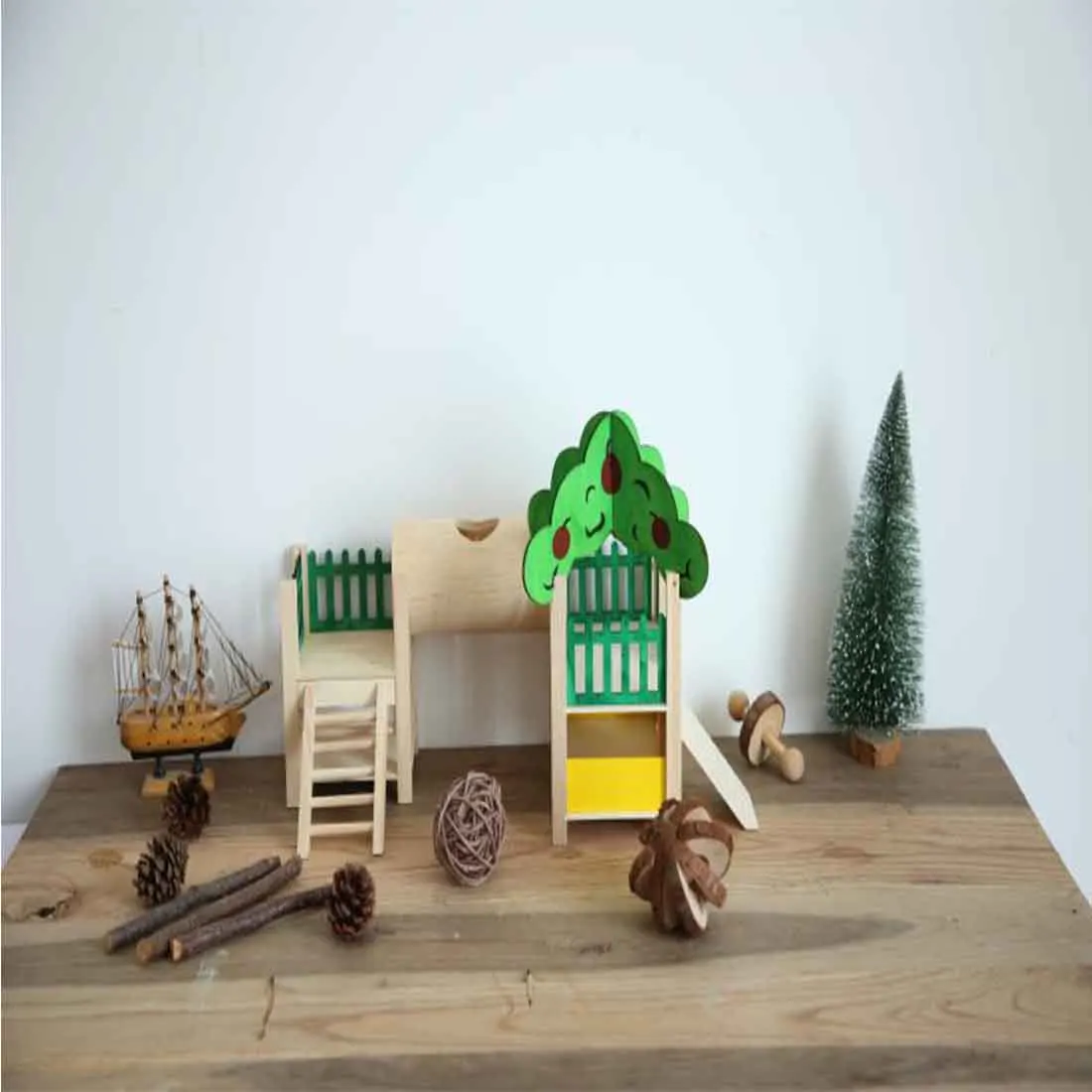 Деревянные игрушки для развлечений, дом для хомяка с ограждениями и туннелем, лестницы, дом и игрушка для морских свинок, шиншилл, хомяки, Песчанка