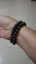 Pulsera de Metal elástica para hombre y mujer, brazalete redondo de piedra natural negra para la pérdida de peso, terapia magnética, hematita, moda