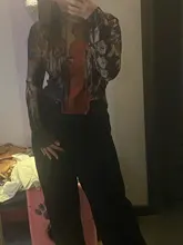 Blouse Mesh-Top Turtleneck Patchwork High-Neck-Top Long-Sleeve Fashion CHEERART Women