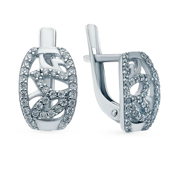 

Silver earrings with cubic zirconia sunlight sample 925