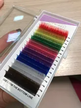 LIFMINRY-extensiones de pestañas suaves de visón, 8 colores, arco iris de color, 16 líneas Premium