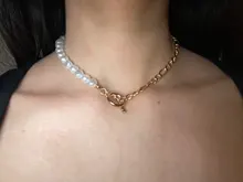 2021 nuevo de moda barroco Collar con cadena de perlas mujeres Collar Punk, cierre de palanca círculo Lariat grano gargantilla collares joyería