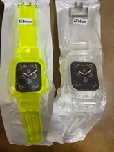 Correa deportiva transparente para Apple Watch SERIE DE gomillas 1 2 3 4 5 6 se, funda de goma para Iwatch de 38mm 40mm 42mm 44mm