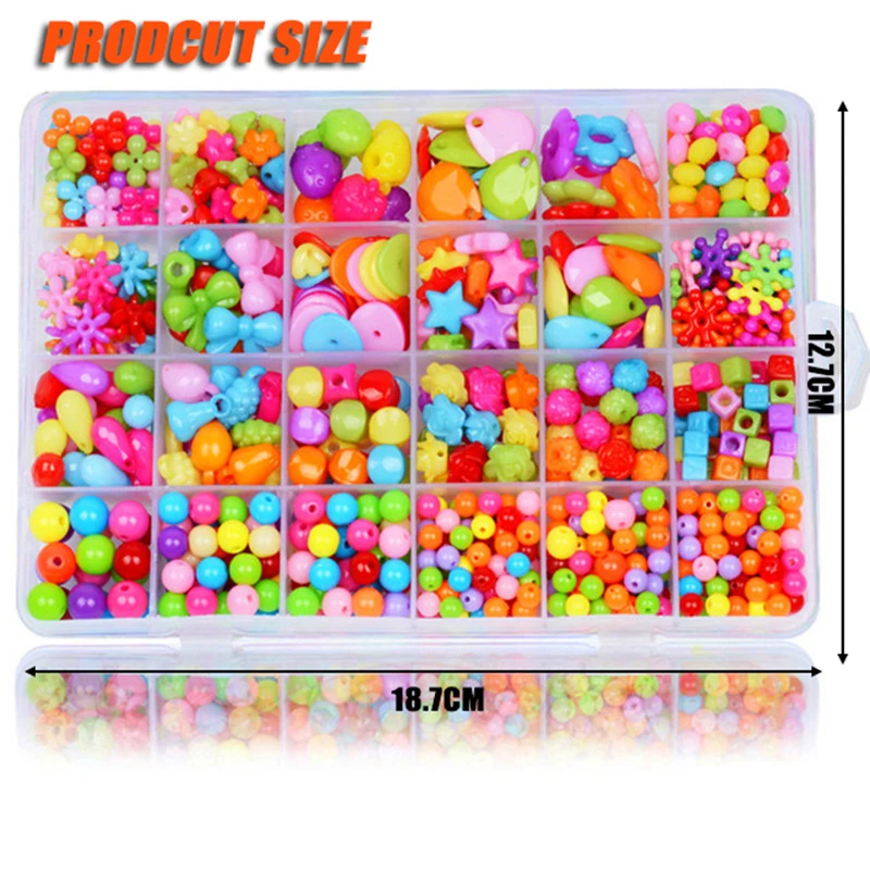 Girl Jewelry Making Handmade Beaded 24 Lattice Beauty Fashion Diy Beads Accessory Set Bracelet Necklace Making For Girls Gifts