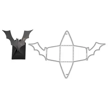 

Metal Cutting Dies Halloween Bat Box Stitched DIY Scrapbooking Stamps Craft Embossing Die Cut Making Stencil Template