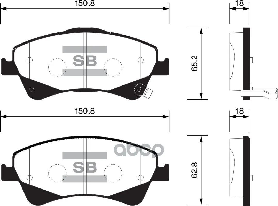 Колодки Тормозные Передние Sangsin Brake Sp1580 Sangsin brake арт. SP1580