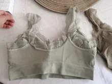 Sujetador de Yoga con cordones para mujer, ropa interior deportiva de algodón con realce, Sexy, para gimnasio y Fitness