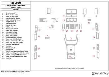 

Interior trim for Jeep Grand Cherokee 1999-2002. Set L930.