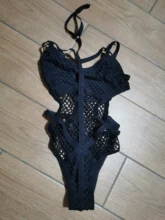 Swimwear Women Bathing-Suit Fish-Net Sheer Plus-Size Knit Mesh Xs-5xl Beach-V536b Female