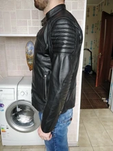 Ropa de piel de vaca de marca para hombre, ropa de cuero genuino, chaqueta de motorista vintage de moda, abrigo de cuero fresco, calidad, envío gratis