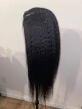 RESHINE-Peluca de cabello liso rizado 13x4, pelucas de cabello humano con encaje frontal Yaki europeo, peluca de cabello humano liso prearrancado