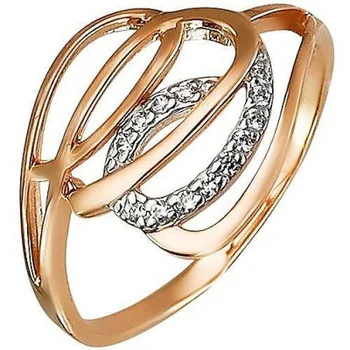 

Esthete ring with cubic zirconia in red gold