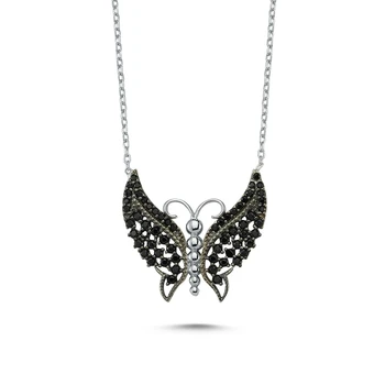

Merve Gümüş'ten 925 Sterling Black Zircon Stone Butterfly Necklace
