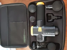 Phoenix-pistola de masaje de percusión a2, masajeador corporal eléctrico negro, terapia con 4 cabezales, MG55008