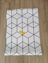Self-Adhesive Wallpaper Stick Geometry Bedroom Hexagon Home-Decorative Black Modern-Stripe