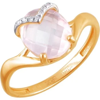 

Esthete ring with quartz and cubic zirconia in red gold