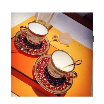

pack of 2 sets Ceramic cup and saucers coffee drinkware with spoon
