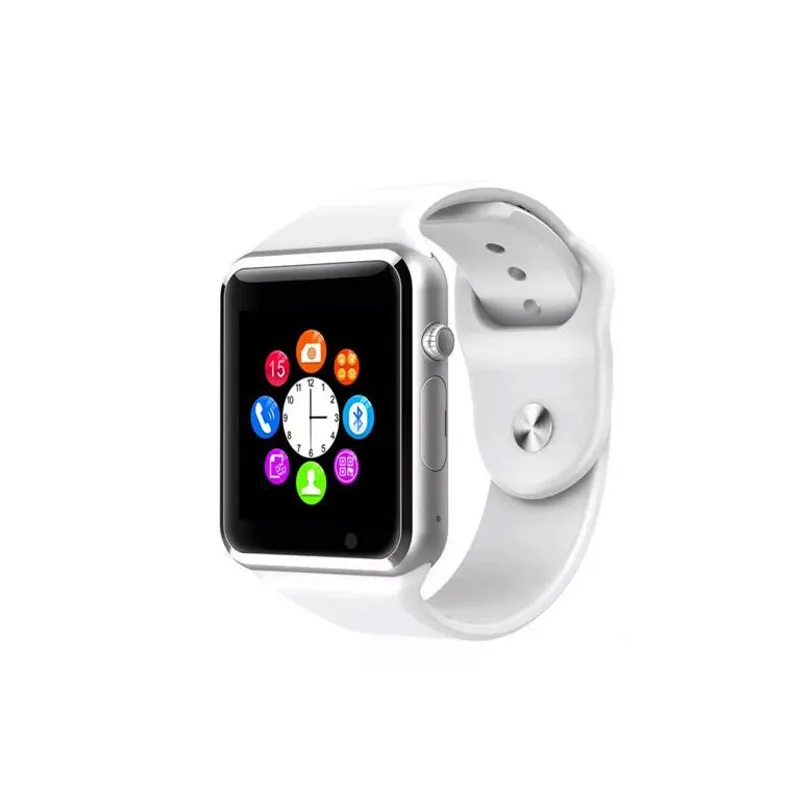 Умные часы с сенсорным экраном с камерой Bluetooth наручные часы SIM карты Smartwatch для Ios Android телефонов Поддержка нескольких языков - Цвет: White