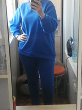 Outfits Women Tracksuit Sweatpants-Set Tops Two-Piece-Set Blue Cotton And Solid MEIYANGYOUNG