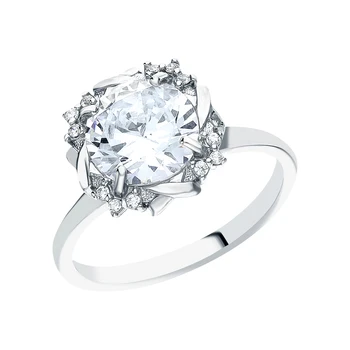 

Silver ring with cubic zirconia sunlight sample 925