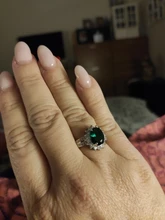 Huitan-anillos de boda de la serie de plantas románticas, anillo de compromiso de estilo europeo Vintage con piedra verde brillante, forma de flor de lujo