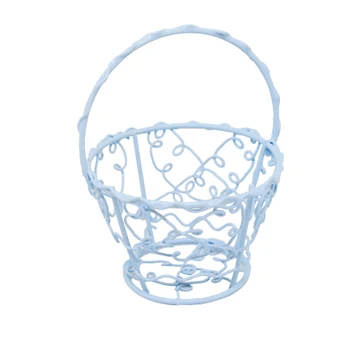 

Basket twisted metal round, 9*7 cm (blue)
