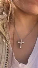 Crystal Pendants Necklaces Gifts Fashion Jewelry Shiny Choker Colour Cross Female Silver