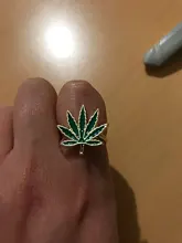 Anillo metálico de hoja de arce esmaltado para mujer, joyería de regalo para cumpleaños, tamaño 8