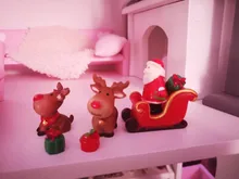 Resin Figurines Decor Christmas-Decoration Snow-Landscape-Model-Ornaments Miniatures