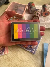 Almohadilla de tinta no tóxica de seguridad, 6 colores, almohadilla de tinta creativa de arco iris, sello de goma a base de aceite para impresión de dedos de niños, regalo artístico para niños
