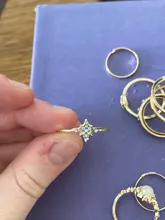 Conjunto de anillo con gemas estilo Retro bohemio para mujer, sortija, flor de cristal, elefante, Loto hueco, 32 estilos, regalo de aniversario de boda