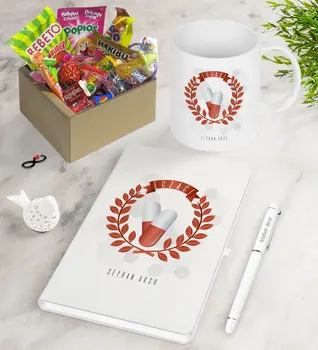 

Personalized Pharmacist Nostalgic Lezzetler Notebook Pen Mug Gift Seti-9