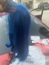 Malaika-peluca recta con corte Bob, pelucas de cabello humano con encaje frontal, 13x4, rojo y azul, brasileño, prearrancado, 180% Remy, pelucas de cabello humano