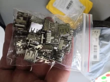 10 unids/lote USB 2,0 4Pin un tipo conector de enchufe hembra G54 2 pies de 90 grados para cargador de transmisión de datos