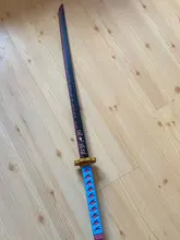 Espada de Cosplay de Kimetsu no Yaiba de 104cm, Arma de demonio, Slayer, Kanroji, Mitsuri, cuchillo Ninja de Anime 1:1, Arma de PU, utillaje