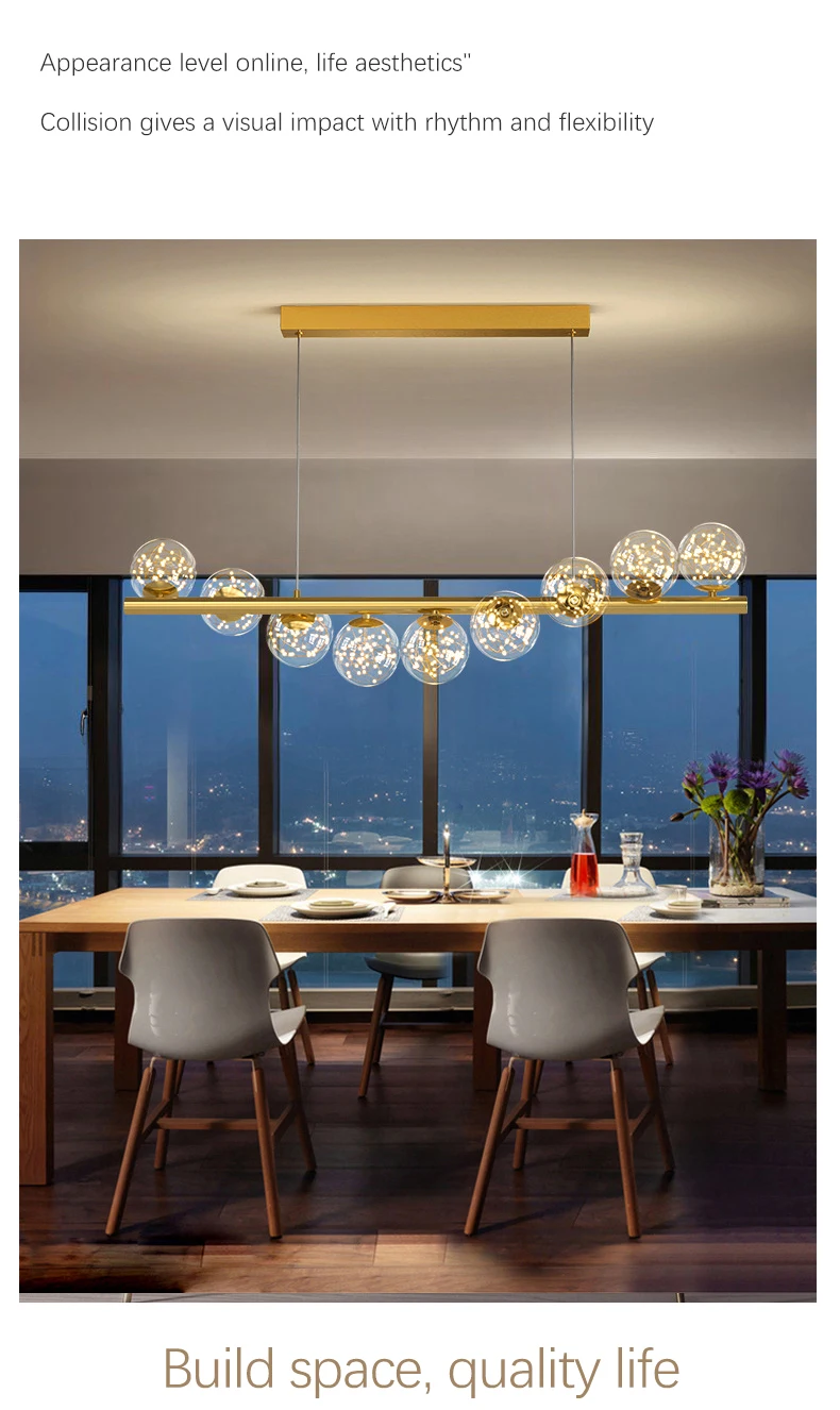 dining room chandeliers LED Chandelier For Dining Room Kitchen Bar Living Room Bedroom Ceiling Pendant Lamp Modern Nordic Style Glass Ball Gold G9 Light antler chandelier