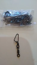 JACKFISH-conector de pesca de acero inoxidable, 50 unids/lote, Conector de anillo de 8 palabras, giratorio a presión, aparejos de pesca