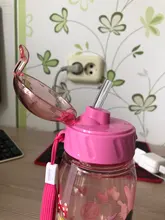 450ml de dibujos animados de Disney Mickey mouse, niños de plástico de taza paja los estudiantes agua potable chico botella a prueba de fugas nuevo