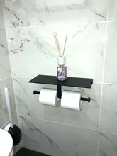 Toilet-Shelf Bathroom-Accessories Paint Double-Paper-Holder Aluminum-Material Phone-Rack