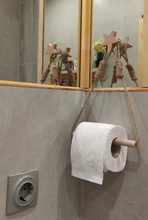 Towel Paper-Holder Storage-Rack Hanging-Rope Toilet-Paper Wall-Mounted Movable Kitchen