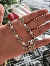 Necklace Choker Butterfly Pendant Fashion Jewelry Pearl Girls Gifts Hip-Hop Punk Gothic