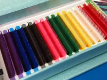 DeceMars-Extensión de pestañas de colores, 16 líneas, una bandeja, colores mezclados, para uso en salón, extensiones de pestañas, rizos JBCD