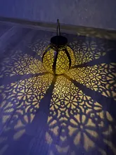 Solar-Lanterns Garden-Lights-Decor Fence Handle Hanging Tree Patio Bronze Retro Hollow