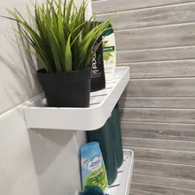 Bathroom Shelves Shampoo-Shelf White Aluminum Rack Painted-Space Single-Tier
