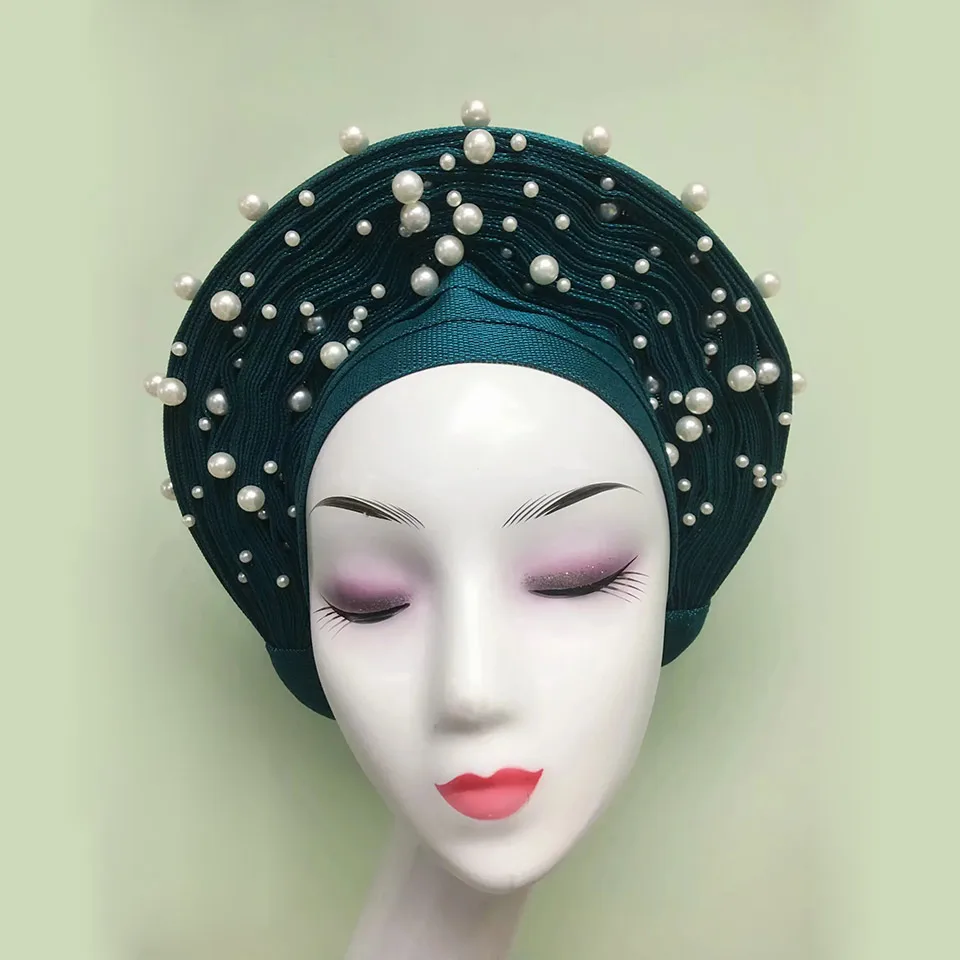 Latest auto gele ready made nigeria aso oke autogele Asoke Headwrap African Women Headtie MONA