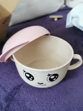 2 unids/set alimentación de bebé alimentos vajilla de trigo de dibujos animados de los niños de platos niños comiendo vajilla Anti-caliente Placa de formación Bol + cuchara