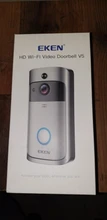 EKEN-Timbre de puerta de seguridad inalámbrico para puerta, monitor de seguridad inalámbrico modelo V5 para puerta con timbre y vídeo con conexión Wifi, grabadora de vídeo con visión nocturna, perfecta para el hogar